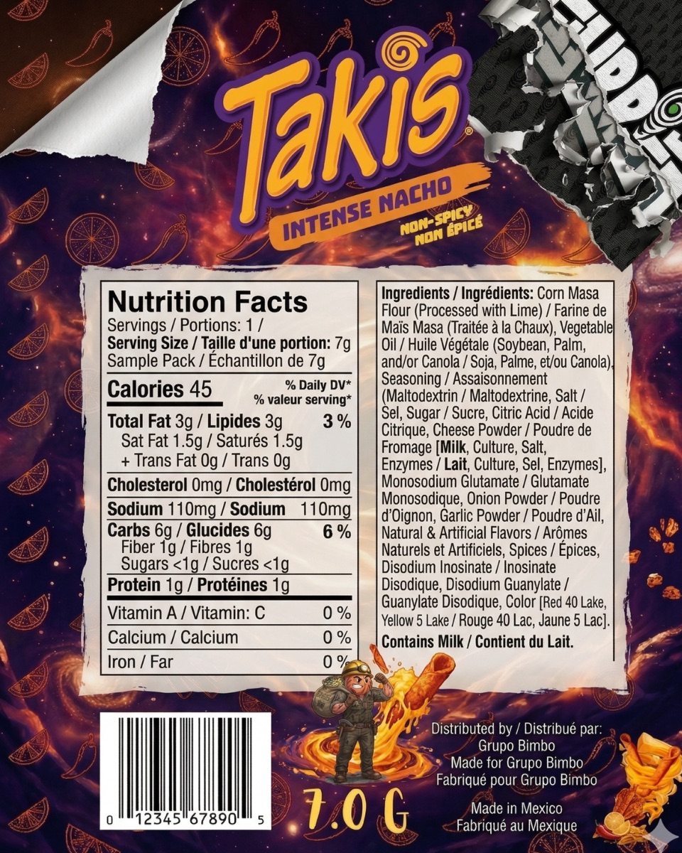 Takis Intense Nacho back